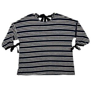 Weekend Suzanne‎ Betro Striped Top Tie Sleeves & Back Nautical Plus Size 3X NWT